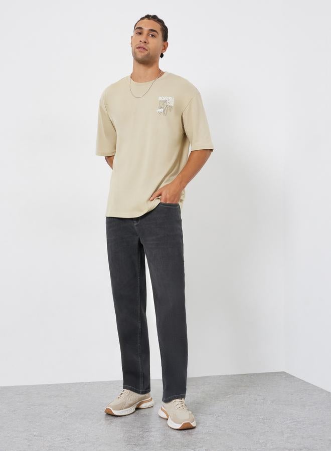 Styli Men Black Regular Fit Jeans - Image 1